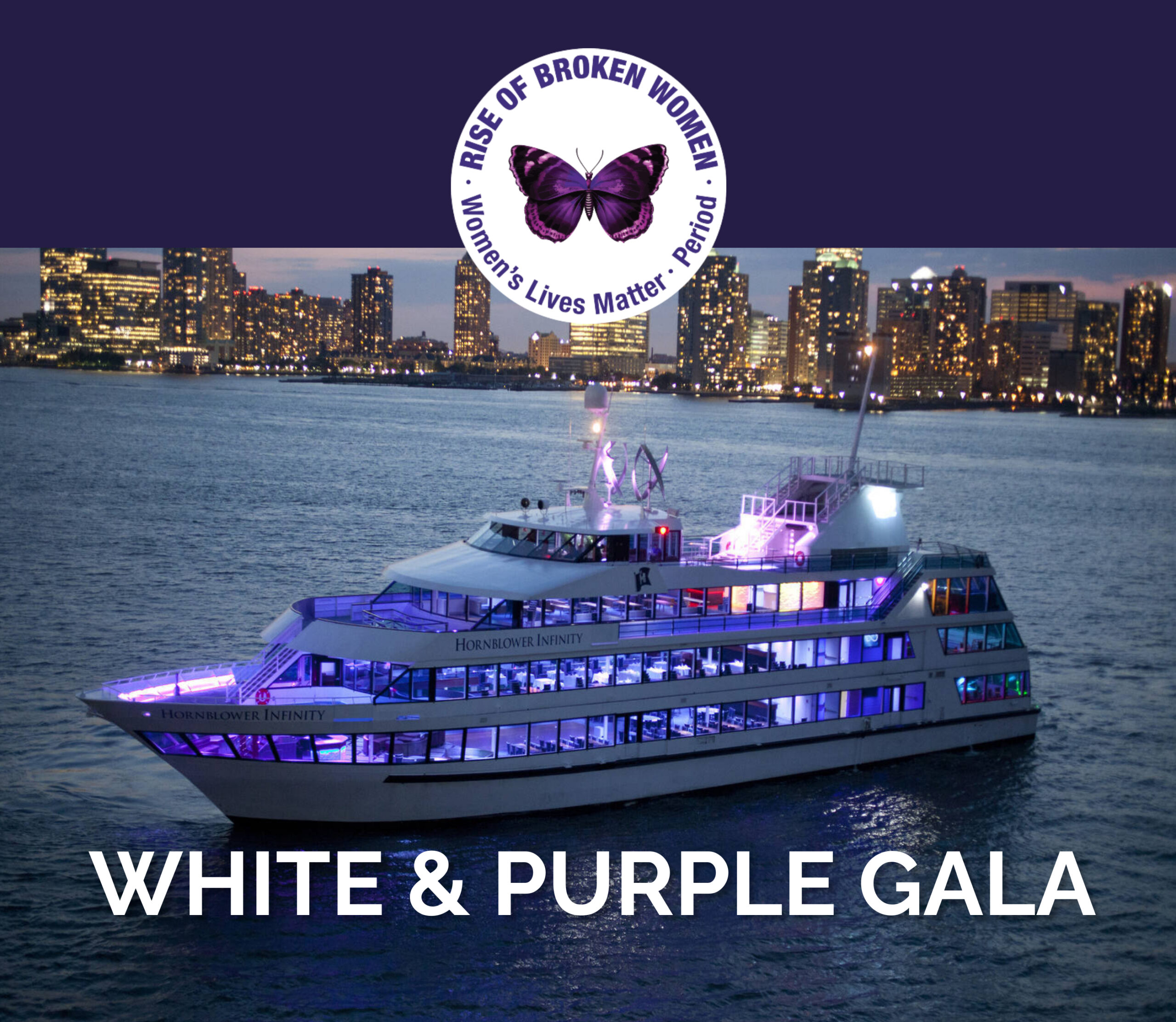White and PURPLE gALA-TICKETS